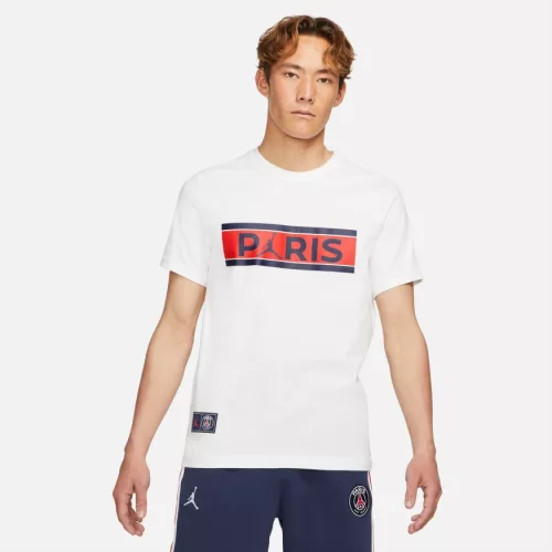 JORDAN X PARIS SAINT-GERMAIN WORDMARK TEE WHITE