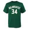 Nike NBA Milwaukee Bucks Antetokounmpo Giannis Name And Number SS Tee Green