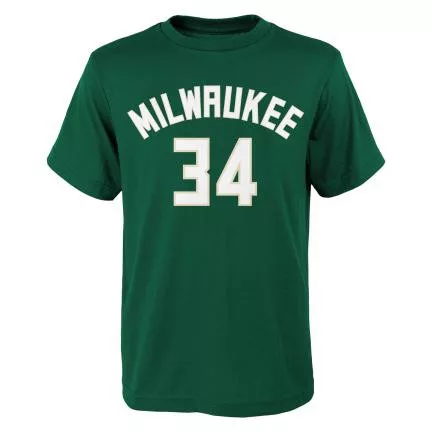 Nike NBA Milwaukee Bucks Antetokounmpo Giannis Name And Number SS Tee Green