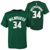Nike NBA Milwaukee Bucks Antetokounmpo Giannis Name And Number SS Tee Green