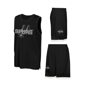 NBA San Antonio Spurs Tank & Short Poly Interlock Set Black