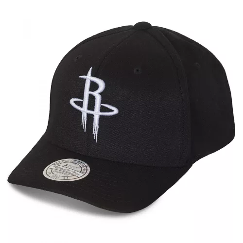Mitchell & Ness Black & White Logo 110 Snapback Houston Rockets BLACK