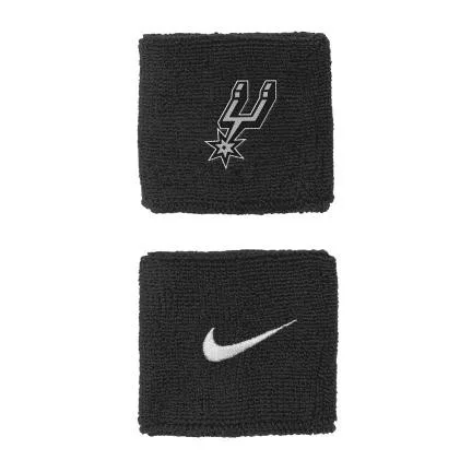 Nike NBA San Antonio Spurs Solid Team Logo Wristbands Junior Black ONE