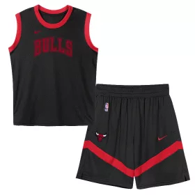 Nike NBA Chicago Bulls Mesh Tank And Short Set Black
