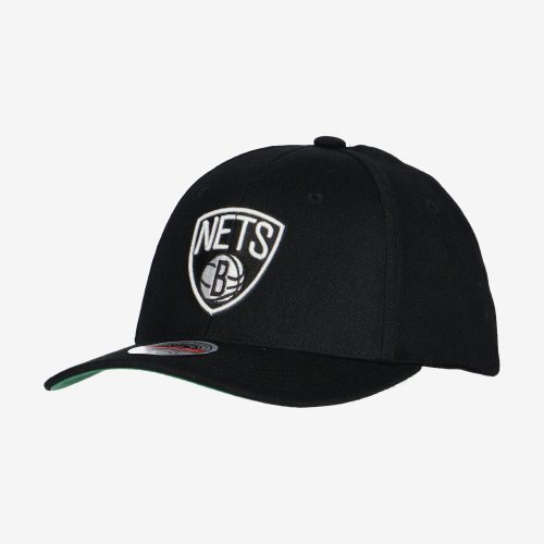 MITCHELL & NESS BROOKLYN NETS Mens 6 Panel High Crown Structured Snapback Black