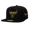Mitchell & Ness NBA Chicago Bulls Black And Gold Snapback Black ONE