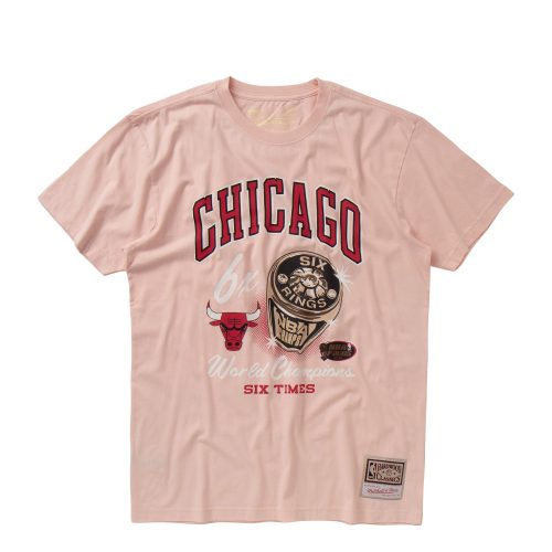 MITCHELL & NESS CHICAGO BULLS PASTEL RINGS TEE PINK