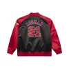 Mitchell & Ness NBA Chicago Bulls Dennis Rodman Player Lightweight Satin Jacket BLACK-SCARLET