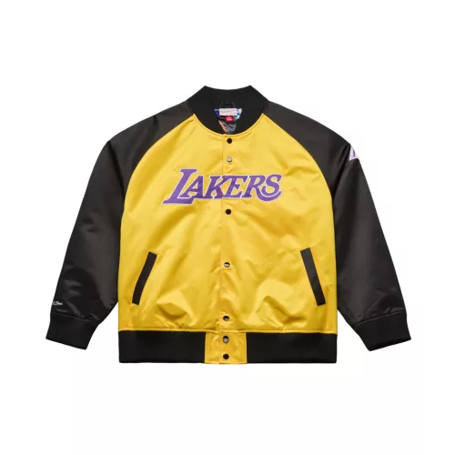Mitchell & Ness NBA Los Angeles Lakers Shaquille O'Neal Player Lightweight Satin Jacket Gold-Black M