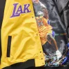 Mitchell & Ness NBA Los Angeles Lakers Shaquille O'Neal Player Lightweight Satin Jacket Gold-Black M
