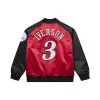 Mitchell & Ness NBA Philadelphia 76Ers Allen Iverson Player Lightweight Satin Jacket SCARLET-BLACK L