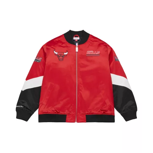 Mitchell & Ness NBA Chicago Bulls Triple Check Heavyweight Satin Jacket Red L