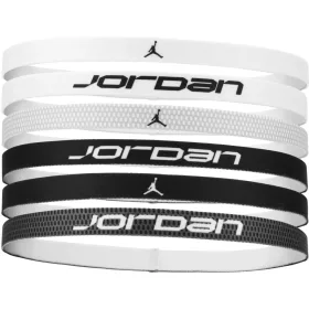   JORDAN ELASTIC SPORT HEADBANDS 6 PK PRINTED BLACK/WHITE/BLACK