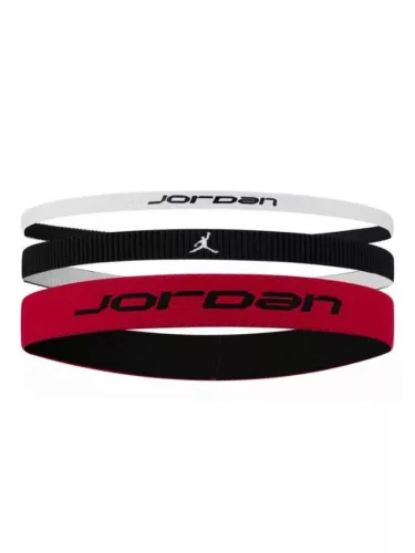 Jordan Elastic Sport Mixed Width Headbands 3 Pk White/Gym Red/Black