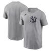 NIKE MLB COOPERSTOWN WORDMARK COTTON TEE NEW YORK YANKEES DARK GREY HEATHER