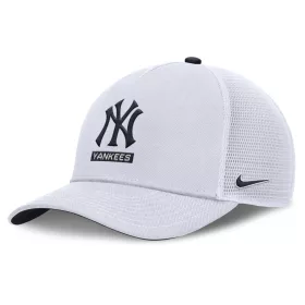   Nike MLB New York Yankees Primetime Dri-Fit Rise Structured 5 Panel Trucker Cap White 10A/Pitch Blue 4FA/White 10A