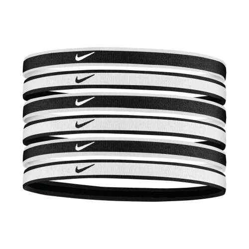 NIKE SWOOSH SPORT HEADBANDS 6 PK WHITE/BLACK