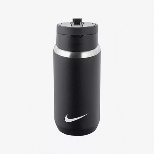NIKE SS RECHARGE STRAW BOTTLE 12OZ BLACK/WHITE ONE