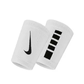 NIKE ELITE DOUBLEWIDE WRISTBANDS 2 PK WHITE