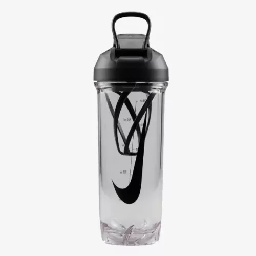 Nike Tr Recharge Shaker Bottle 2.0 24 Oz Clear/Black/Black/Black