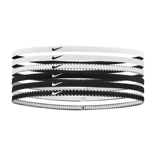 Nike Flex Classic Slim Headbands 6Pk White/Black