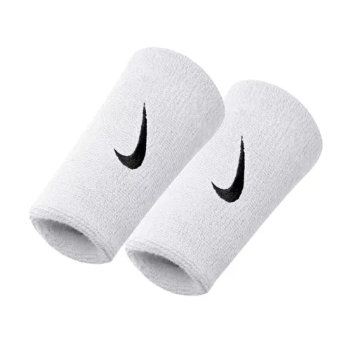 NIKE SWOOSH DOUBLEWIDE WRISTBANDS 2PK WHITE/BLACK