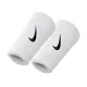 NIKE SWOOSH DOUBLEWIDE WRISTBANDS 2PK WHITE/BLACK