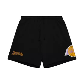   MITCHELL & NESS NBA POSTGAME FLEECE SHORTS VINTAGE LOS ANGELES LAKERS BLACK