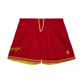   MITCHELL & NESS NBA FASHION NEON MESH SHORTS VINTAGE LOGO Chicago Bulls Scarlet