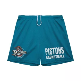   Mitchell & Ness NBA Gameday Mesh 7In Shorts Vintage Logo Detroit Pistons Teal