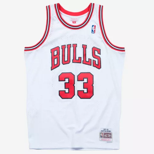 MITCHELL & NESS CHICAGO BULLS SCOTTIE PIPPEN #33 SWINGMAN 2.0 JERSEY WHITE L