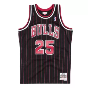   MITCHELL & NESS CHICAGO BULLS STEVE KERR 95-96' #25 ALT. SWINGMAN 2.0 JERSEY BLACK PINSTRIPE