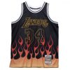 MITCHELL & NESS LOS ANGELES LAKERS SHAQUILLE O'NEAL 1997-98 FLAMES SWINGMAN 2.0  BLACK/ BLACK