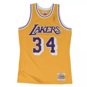  MITCHELL & NESS LOS ANGELES LAKERS SHAQUILLE ONEAL 96-97 #34 SWINGMAN 2.0 JERSEY YELLOW