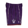 MITCHELL & NESS NBA TORONTO RAPTORS SWINGMAN ROAD SHORTS 98-99 PURPLE