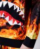 SPRAYGROUND SHARK ON FIRE HOODIE CHECKERED ORANGE/BROWN XL