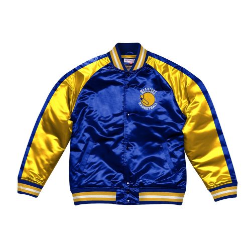 MITCHELL & NESS GOLDEN STATE WARRIORS COLOR BLOCKED SATIN JACKET ROYAL