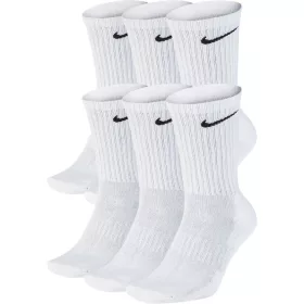 NIKE EVERYDAY CUSHIONED CREW 6PR SOCKS WHITE/BLACK