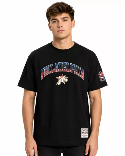 Mitchell & Ness NBA Philadelphia 76Ers Quiet Blaze Arch Tee Black L