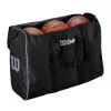 WILSON 6 BALL TRAVEL BSKT BAG BLACK/SILVER one