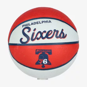   WILSON NBA TEAM RETRO MINI PHILADELPHIA 76ERS BASKETBALL 3 RED/WHITE