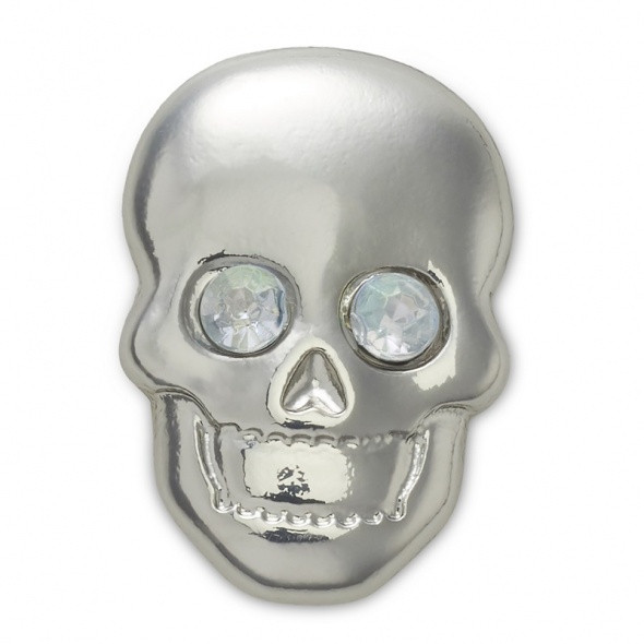 Crocs Csillogó ezüst koponya Jibbitz