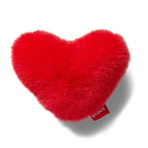 Crocs Piros bolyhos szív Jibbitz