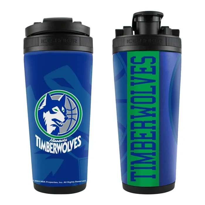 WinCraft NBA Minnesota Timberwolves 770ml 4D Stainless Steel Ice Shaker Team Color ONE