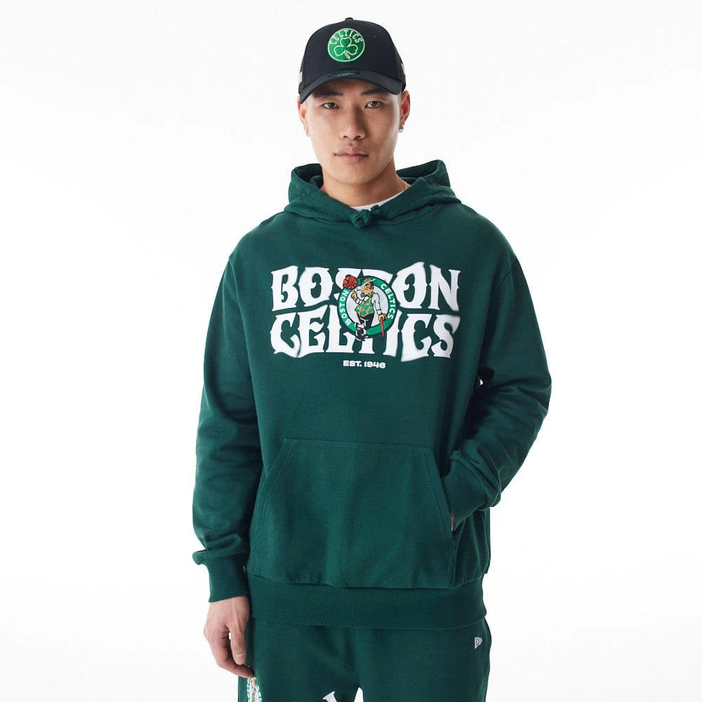 New Era NBA Boston Celtics Oversized Graphic Hoodie Green