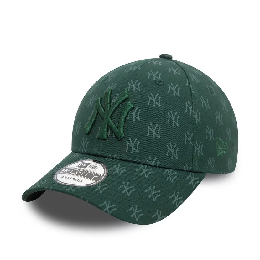 New Era MLB New York Yankees Team Monogram 9FORTY Adjustable Cap Dark Green ONE