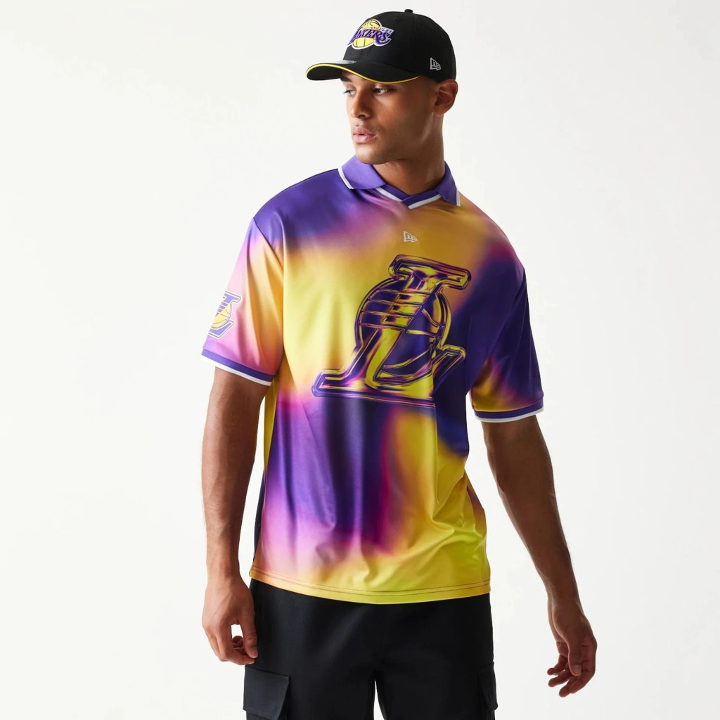 New Era NBA Los Angeles Lakers All Over Print T-Shirts Purple L
