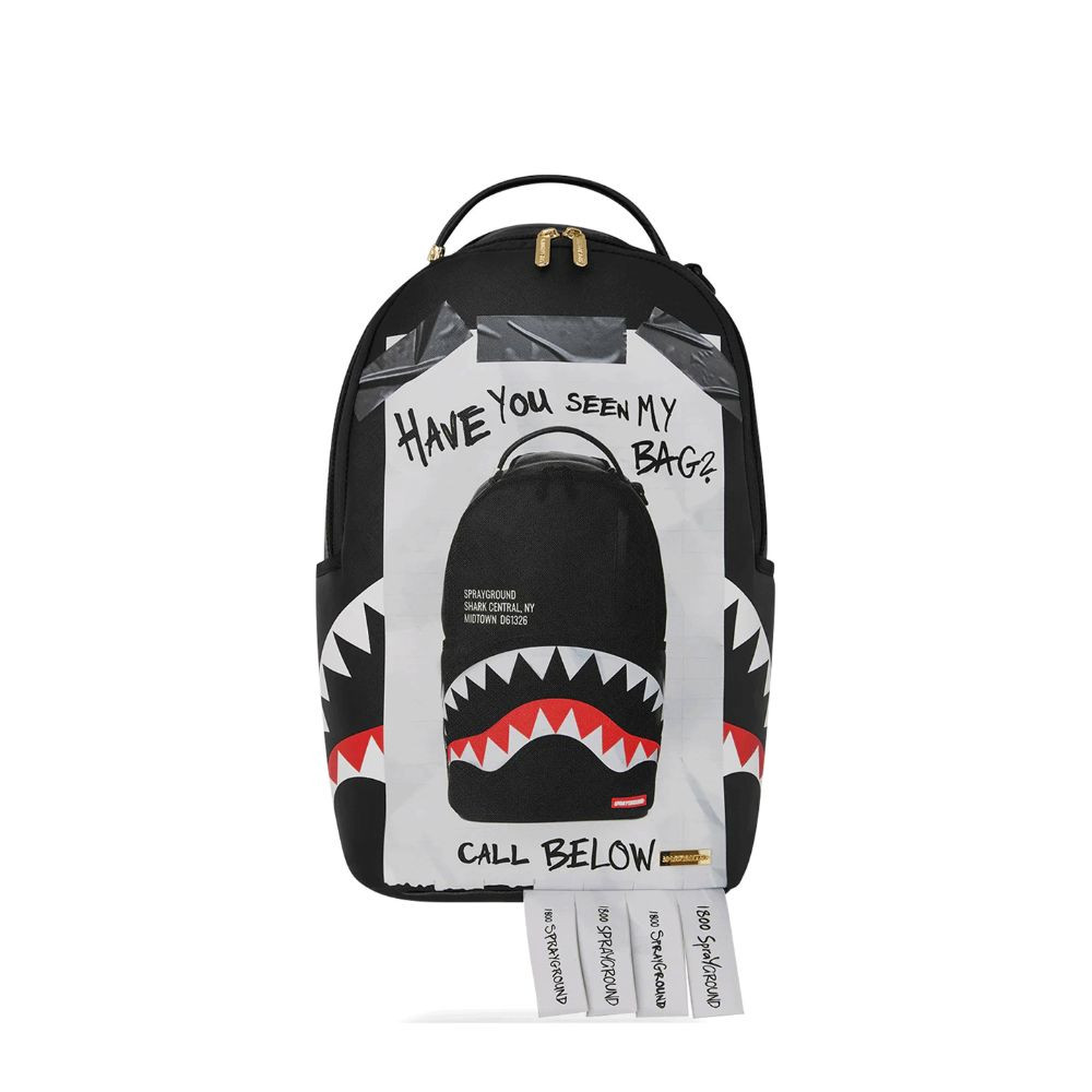 Sprayground Missing Bag Flyer On Bag With Real Cut Strips Backpack Black/White