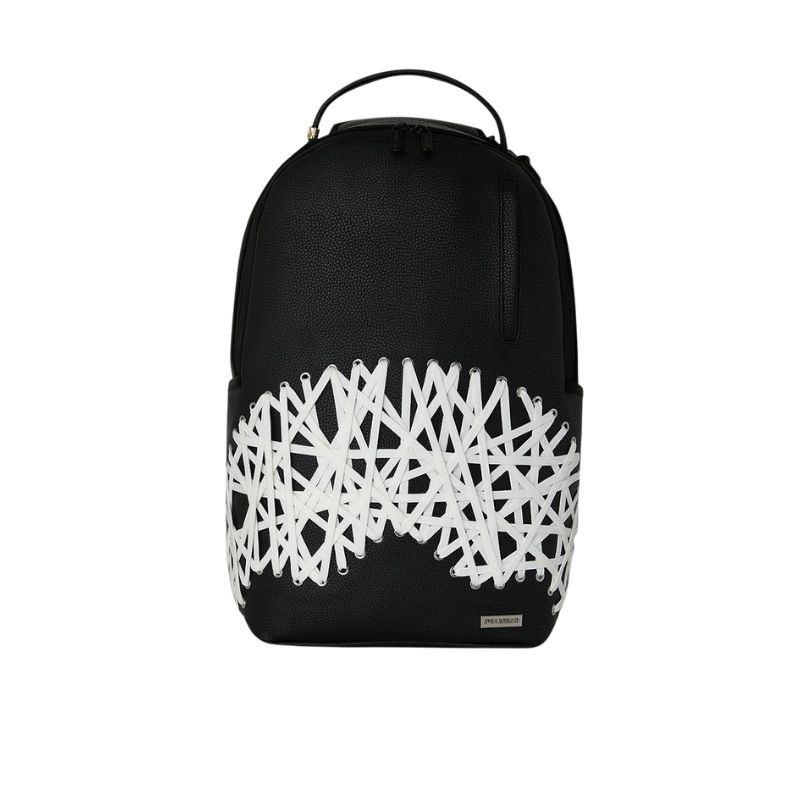 Sprayground Shoelace Shark Backpack Black/White