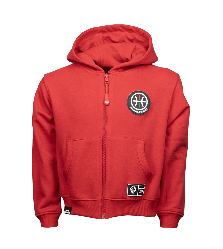 Hunbasket Hoodie, zipp gyerek Piros XL